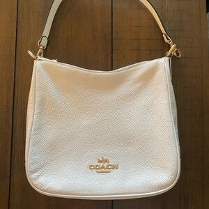 Coach Chalk / Cream Leather Shoulder Bag (Ellie) with custom shorter strap